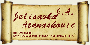 Jelisavka Atanasković vizit kartica
